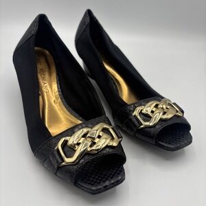 Arturo Chiang Dress Shoes With Gold Toes Women's Size 6